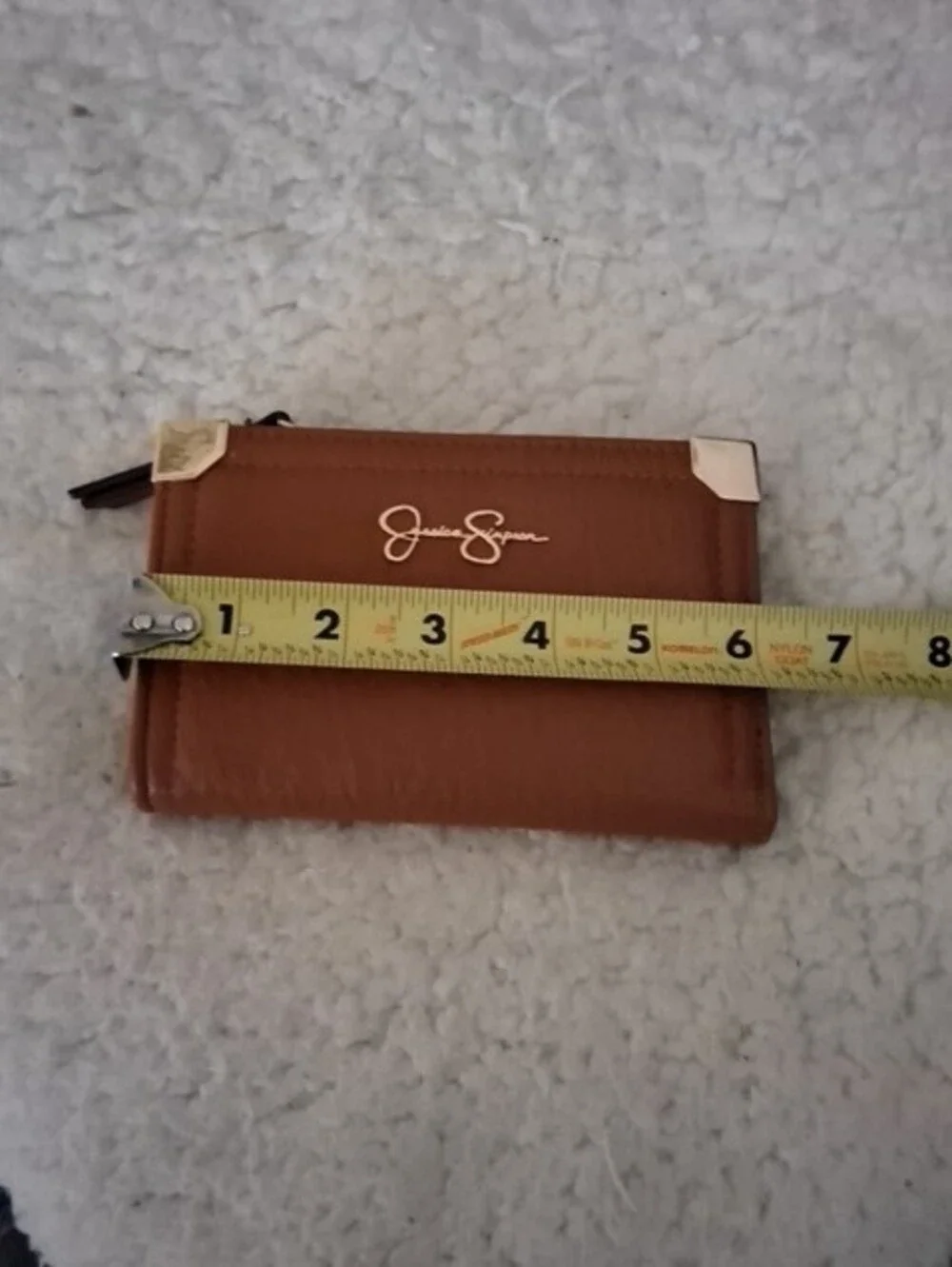 Jessica Simpson Brown Clutch Wallet 1 Zip, Cards, 2 Magnet Snap.  Never Used